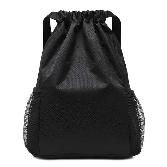 Water-Resistant Drawstring Gym Backpack w/ Side Pocket - Unisex
