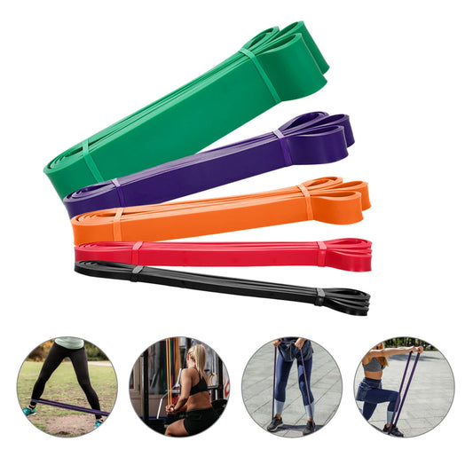 5-Pack Resistance Loop Bands Anti-Slip Latex Workout Set w/ Bag